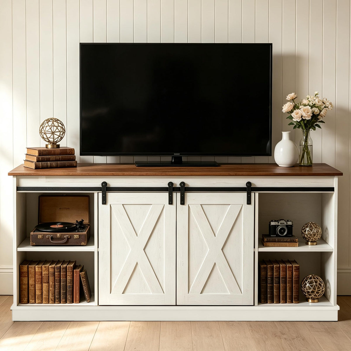 White 65 Inch Wood TV Stand R495170
