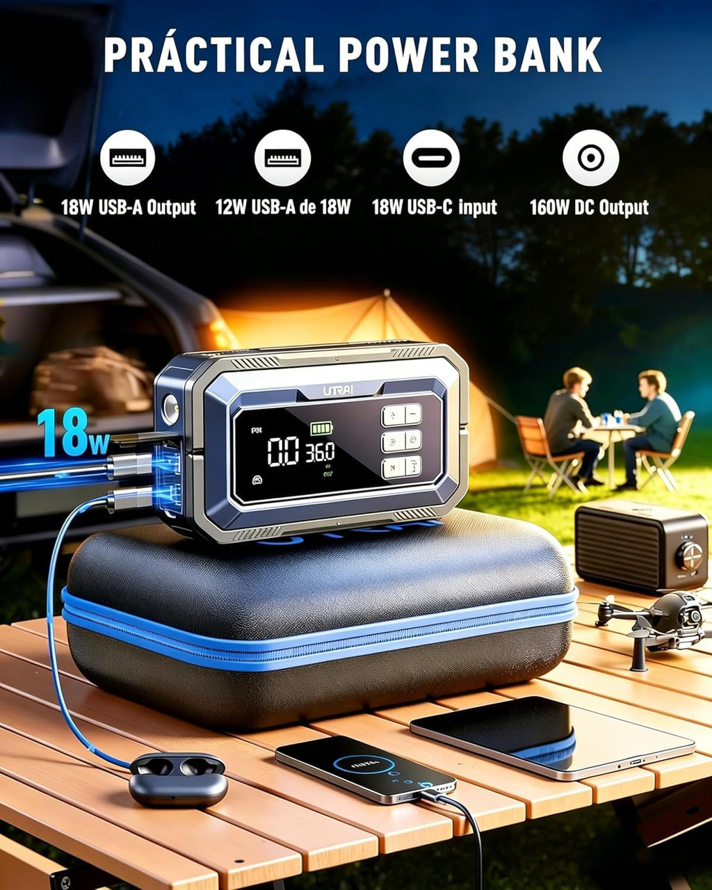 12V 8000A Portable Jump Starter with Air Compressor I8197