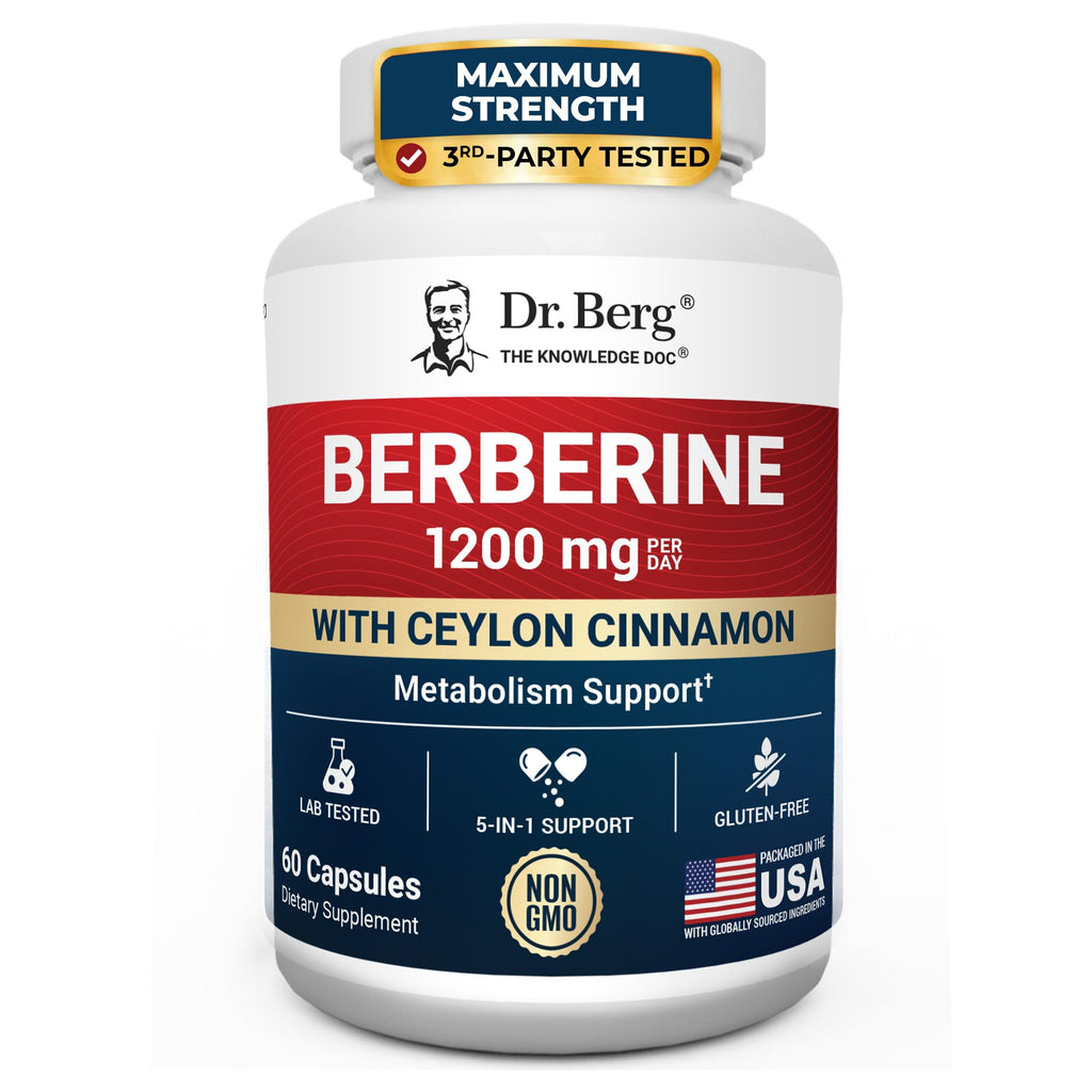 1200 mg Berberine with Ceylon Cinnamon, ALA, Magnesium Glycinate & BioPerine, 60 Capsules W6344
