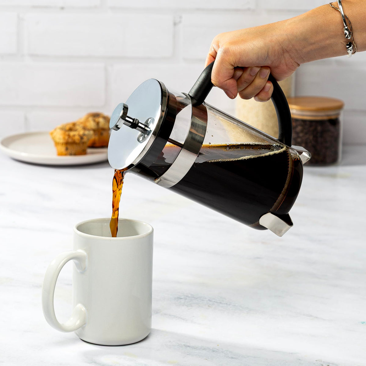Borosilicate Glass French Press Coffee Maker 34-Ounces K374