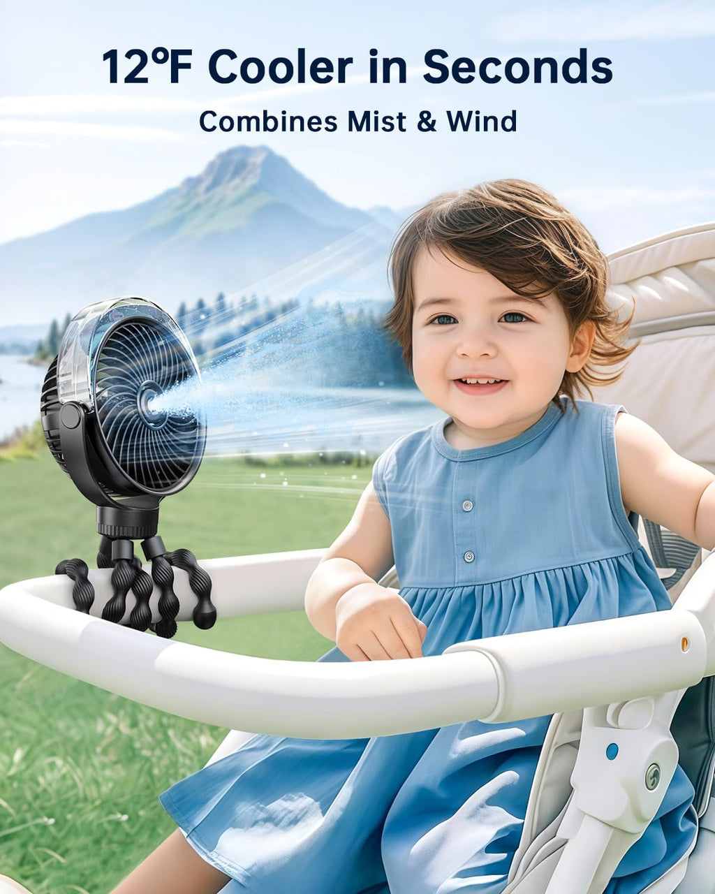 Portable Misting Stroller Fan J720220