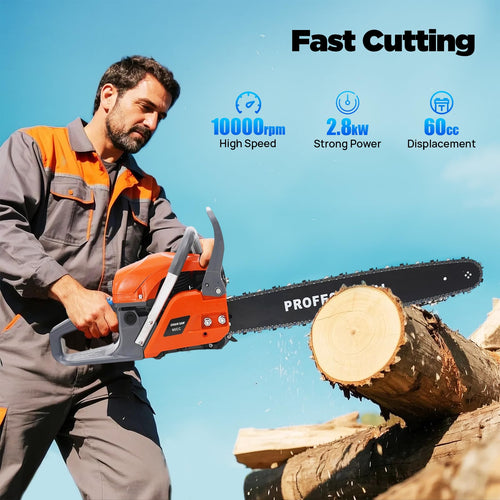 22 Inch 62cc 2-Stroke Gas Chainsaw H90629