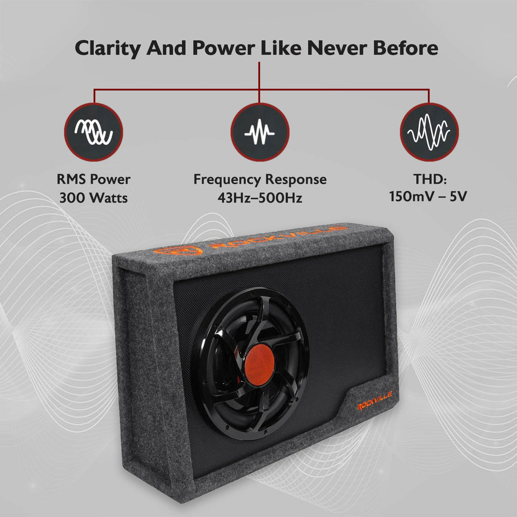 10" Powered Car Subwoofer with Enclosure L482