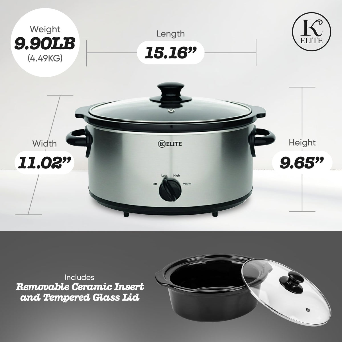 Stainless Steel 5 Quart Slow Cooker I153