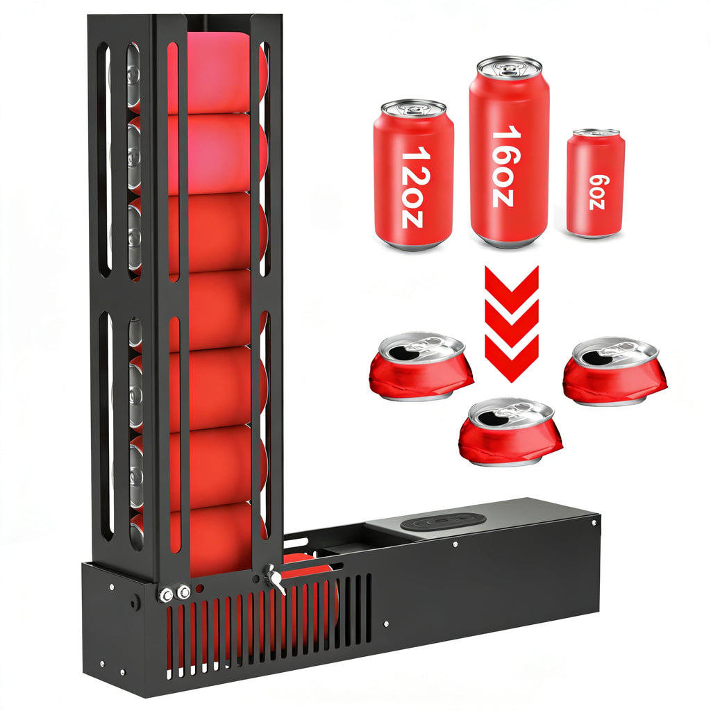 Automatic Electric Can Crusher with Auto Eject, Holds 8 Cans, Black Z8124