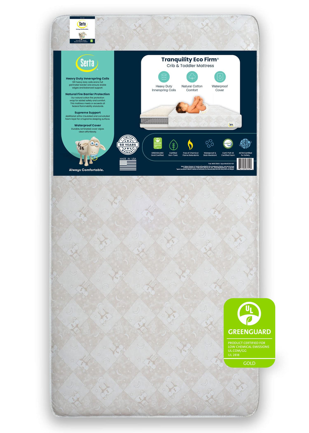 2-Stage Baby Crib and Toddler Mattress U4570