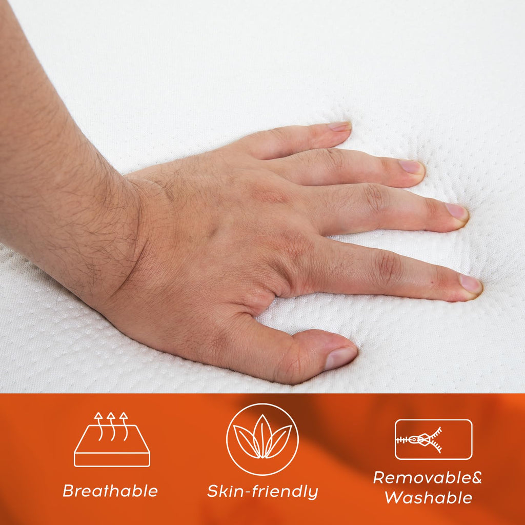 4 inch Tri Fold Memory Foam Mattress Topper with Washable Cover F348