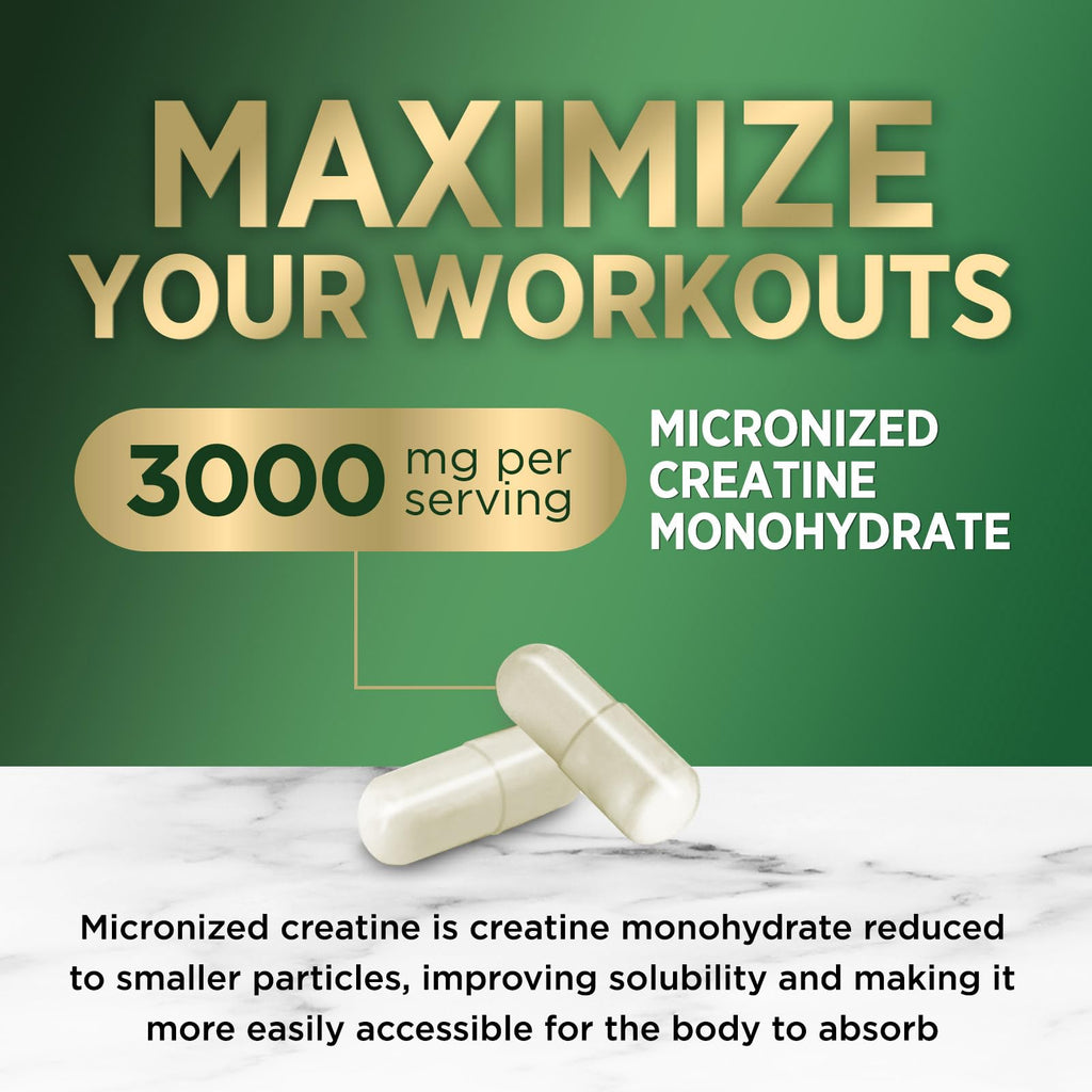 Micronized Creatine Monohydrate 3000mg 120 Capsules K66426