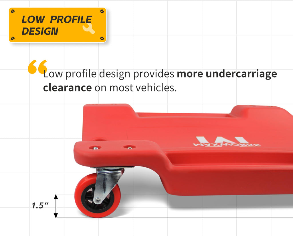 40 Inch Plastic Rolling Garage Creeper with Padded Headrest C1262