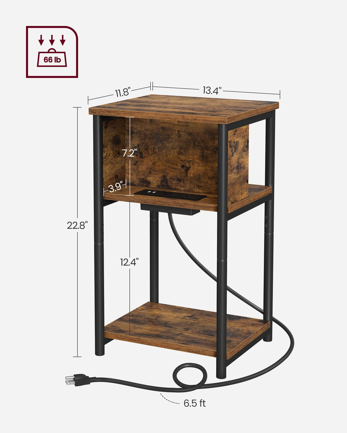 Side Table with Charging Station E38456