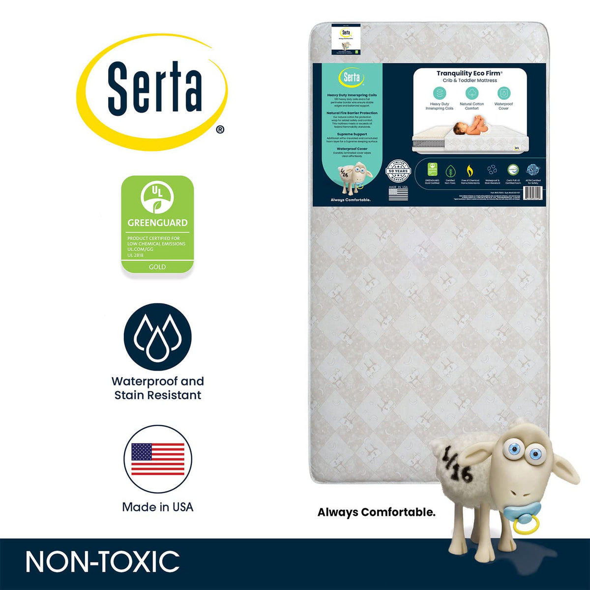 2-Stage Baby Crib and Toddler Mattress U4570