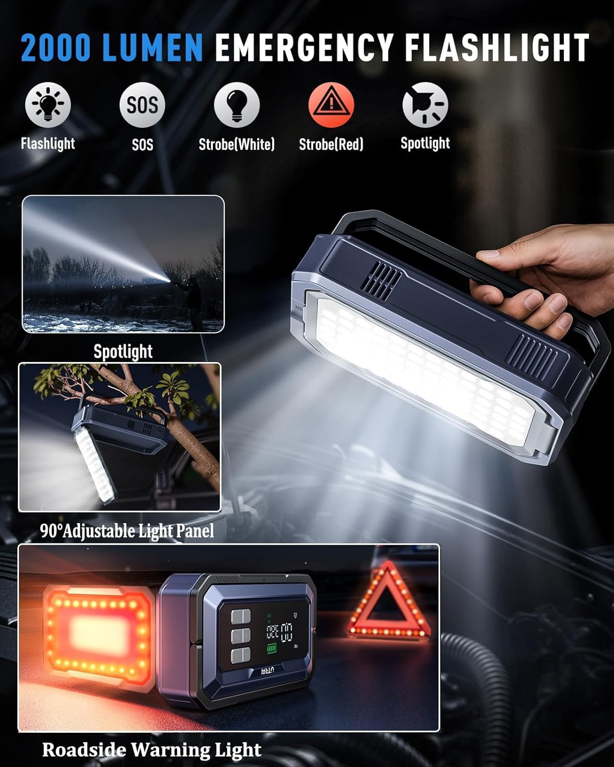 12V 8000A Portable Jump Starter with Air Compressor I8197