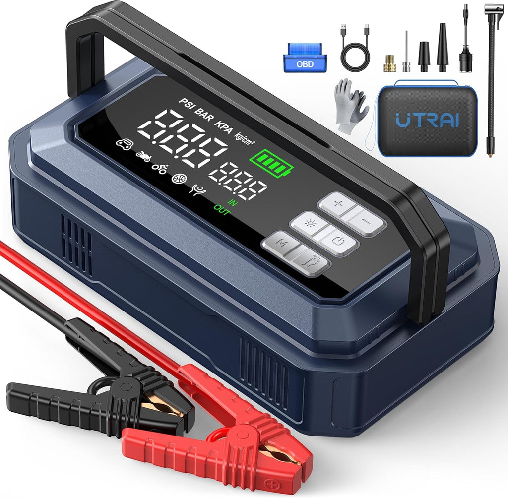 12V 8000A Portable Jump Starter with Air Compressor I8197