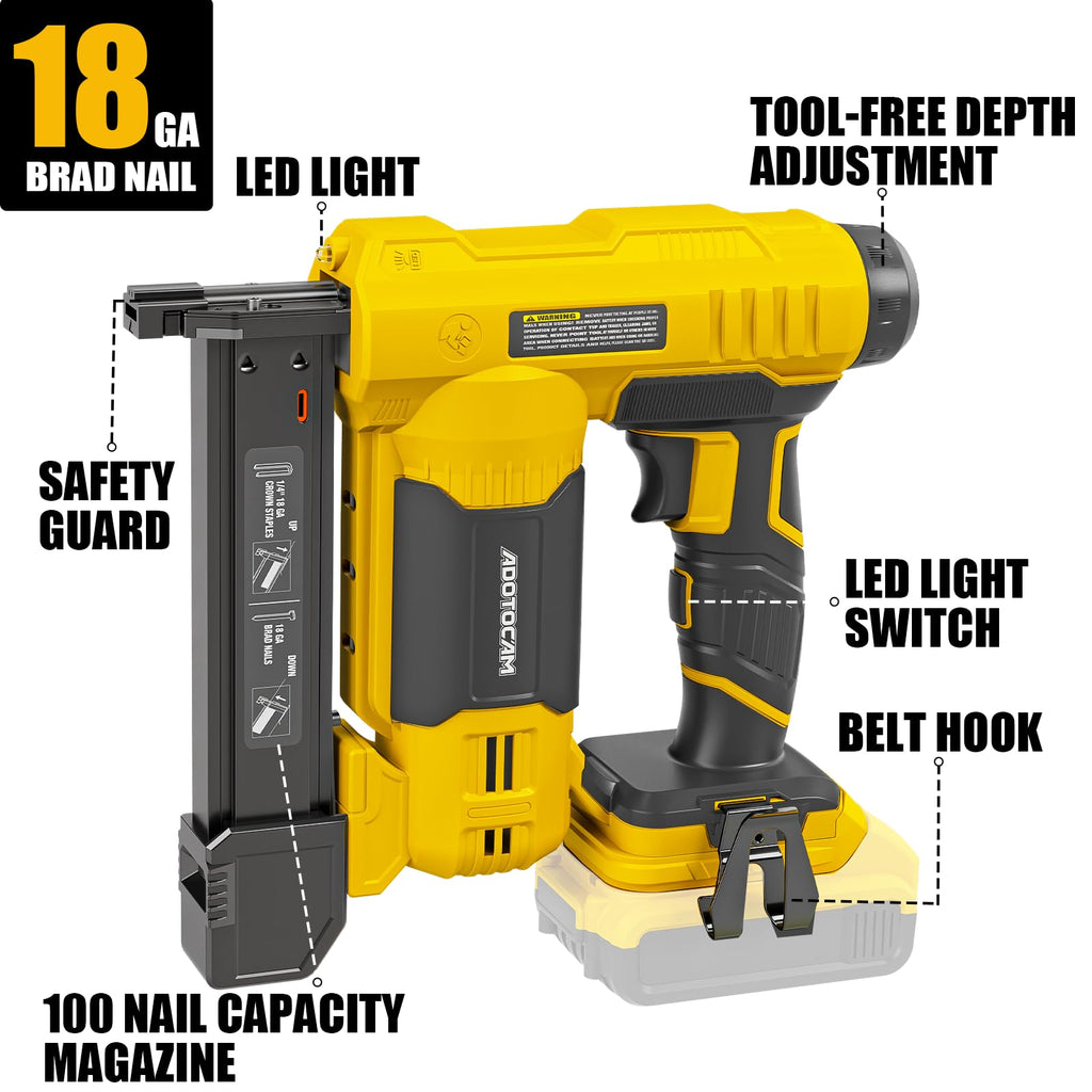 Cordless Brad Nailer 2 in 1 Nail Gun with 1000 Nails and 500 Staples E813