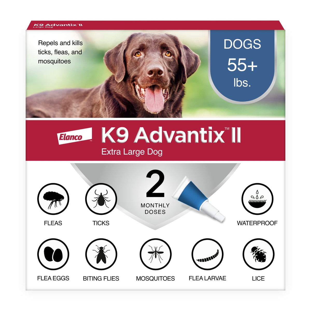 Flea, Tick & Mosquito Treatment & Prevention for Dogs Over 55 lbs C435202