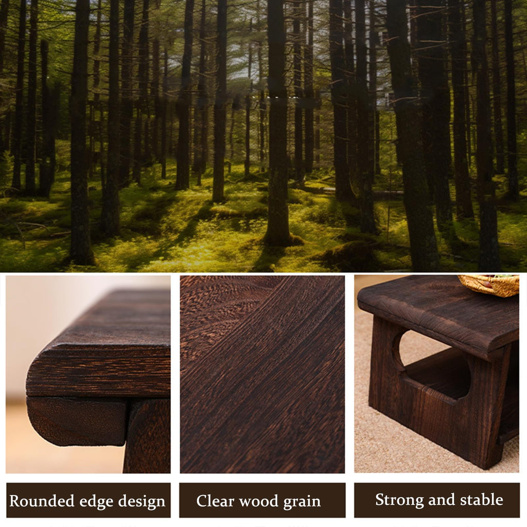 Mid-Century Foldable Coffee Table with Shelf 60x30x22cm M606794
