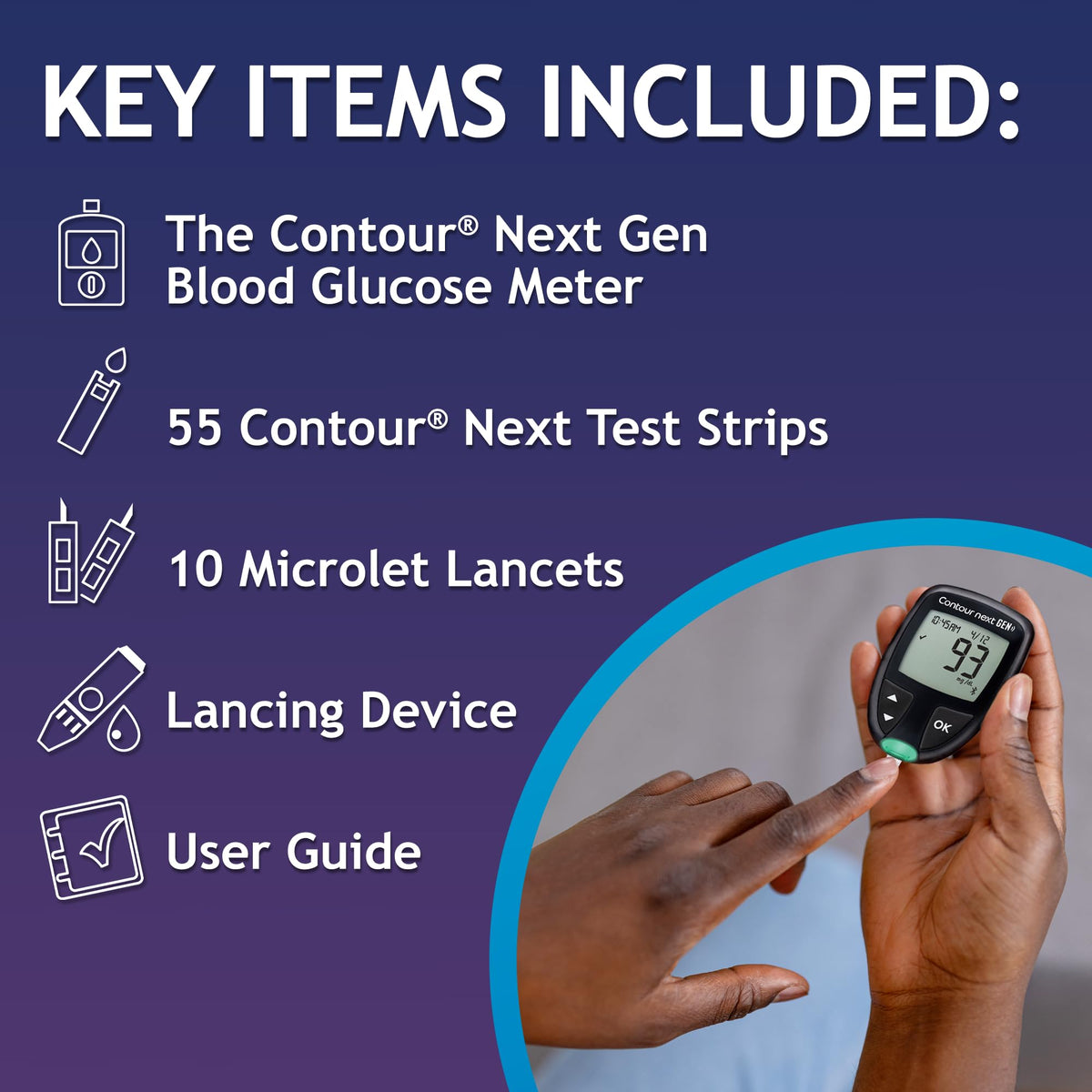 Blood Glucose Monitoring System + 55 Test Strips K8080