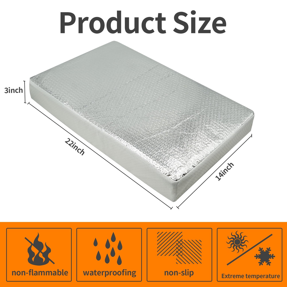 22 x 14 Inch RV Vent Insulator with Reflective Surface I17526