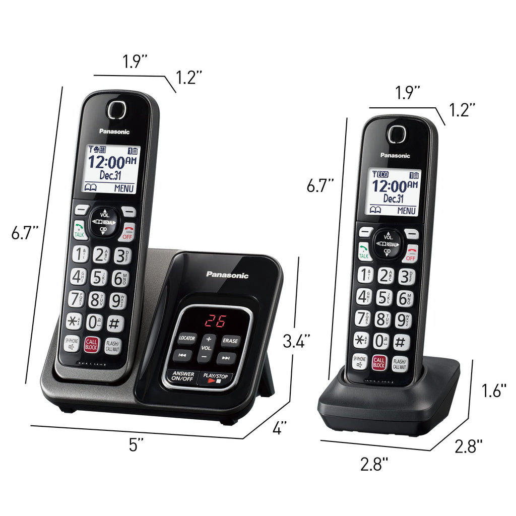 Cordless Phone with Answering Machine, 3 Handset A998