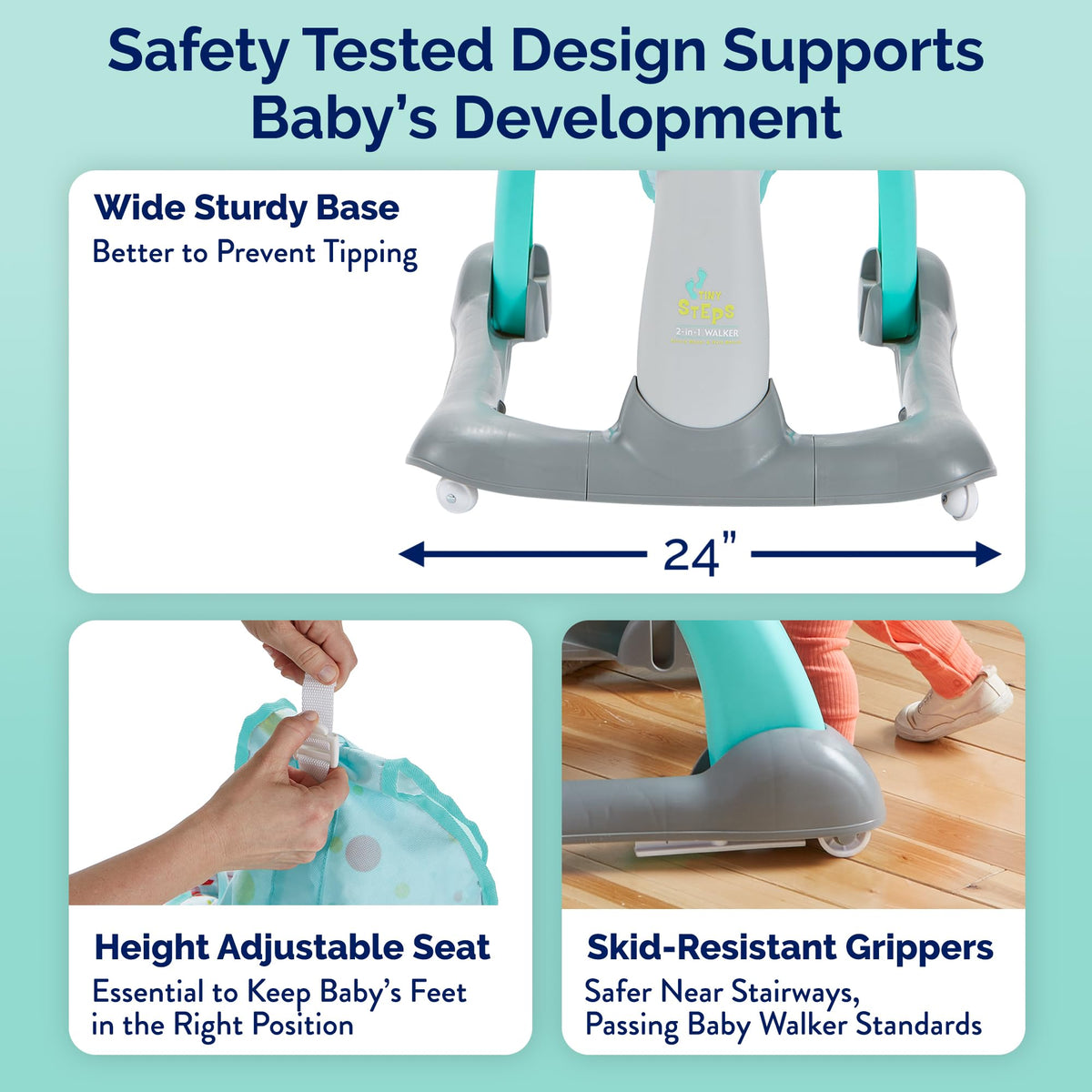Foldable Adjustable Baby Walker with Wheels N609