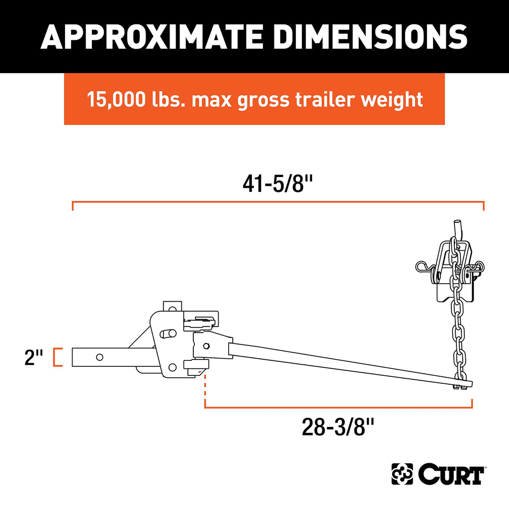 Weight Distribution Hitch, 15,000 lbs., 2-Inch Shank L158