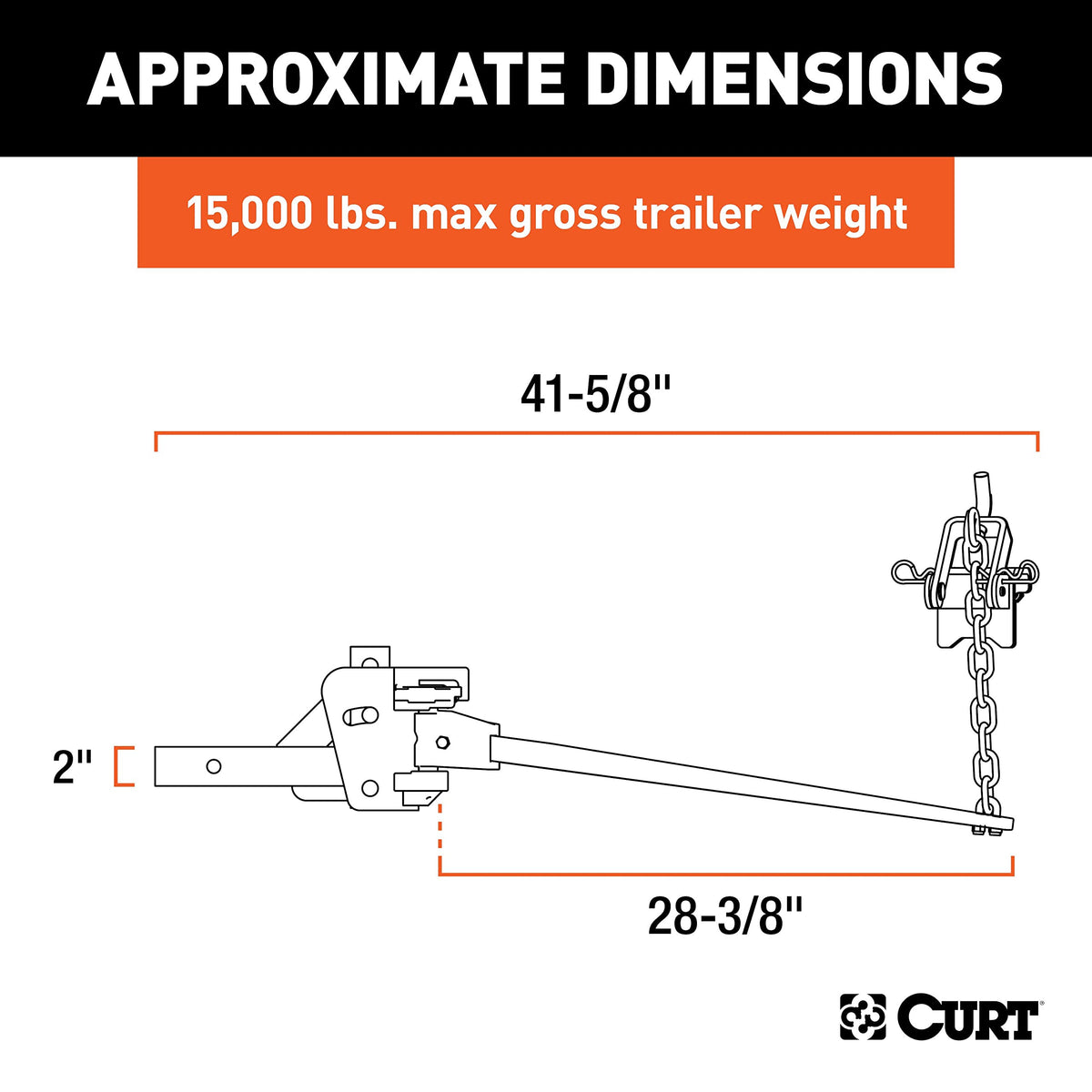 Weight Distribution Hitch, 15,000 lbs., 2-Inch Shank L158