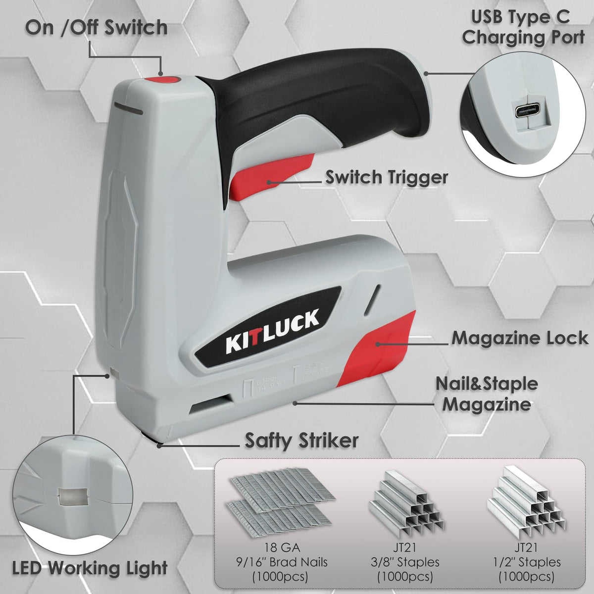4V Cordless Electric Staple Gun C71283