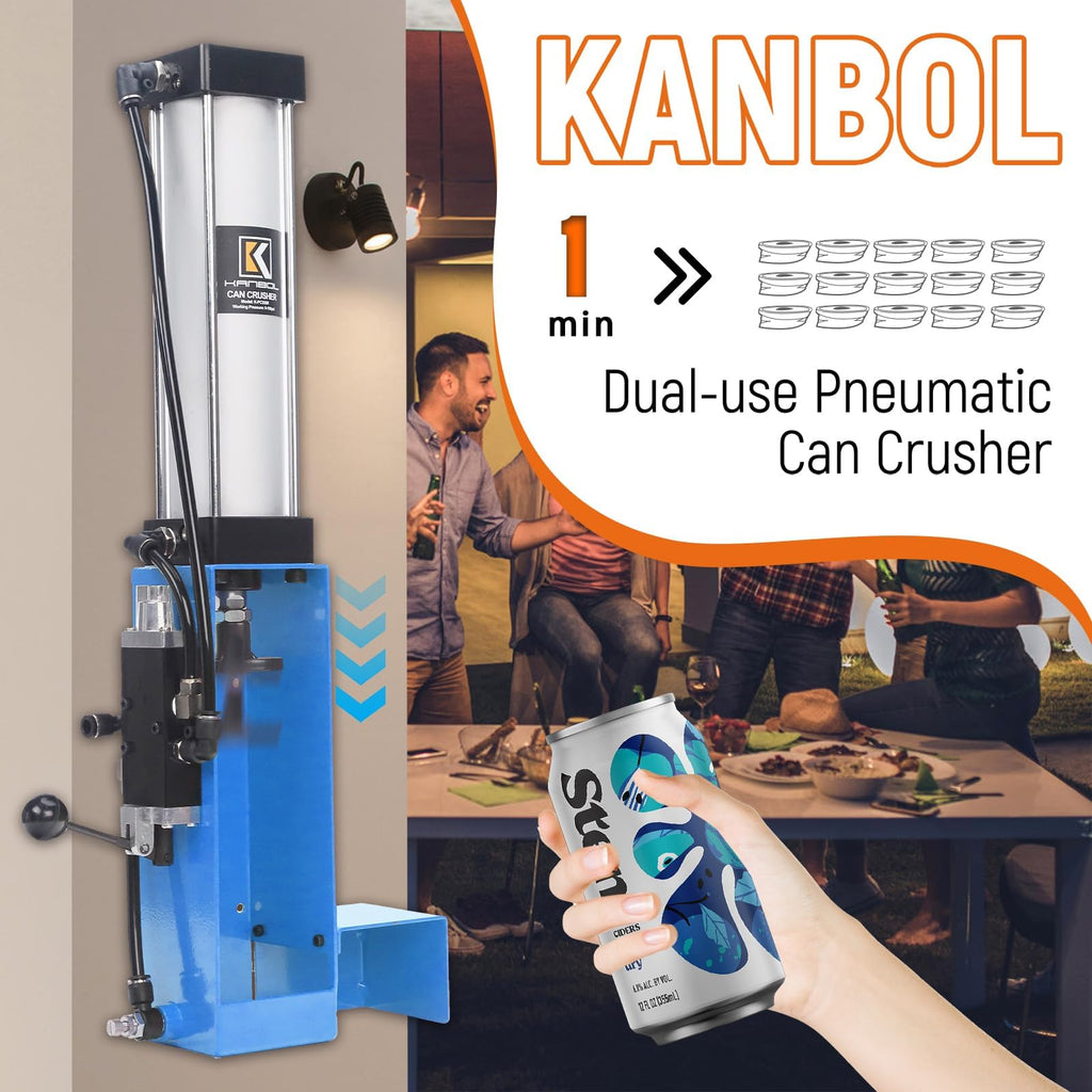 Pneumatic Air Powered Aluminum Can Crusher for 12/16/24oz Cans Q1799