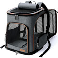 Expandable Foldable Pet Carrier Backpack with Inner Safety Leash, Grey E8026