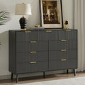 Black 9 Drawer Fluted Wood Dresser X340