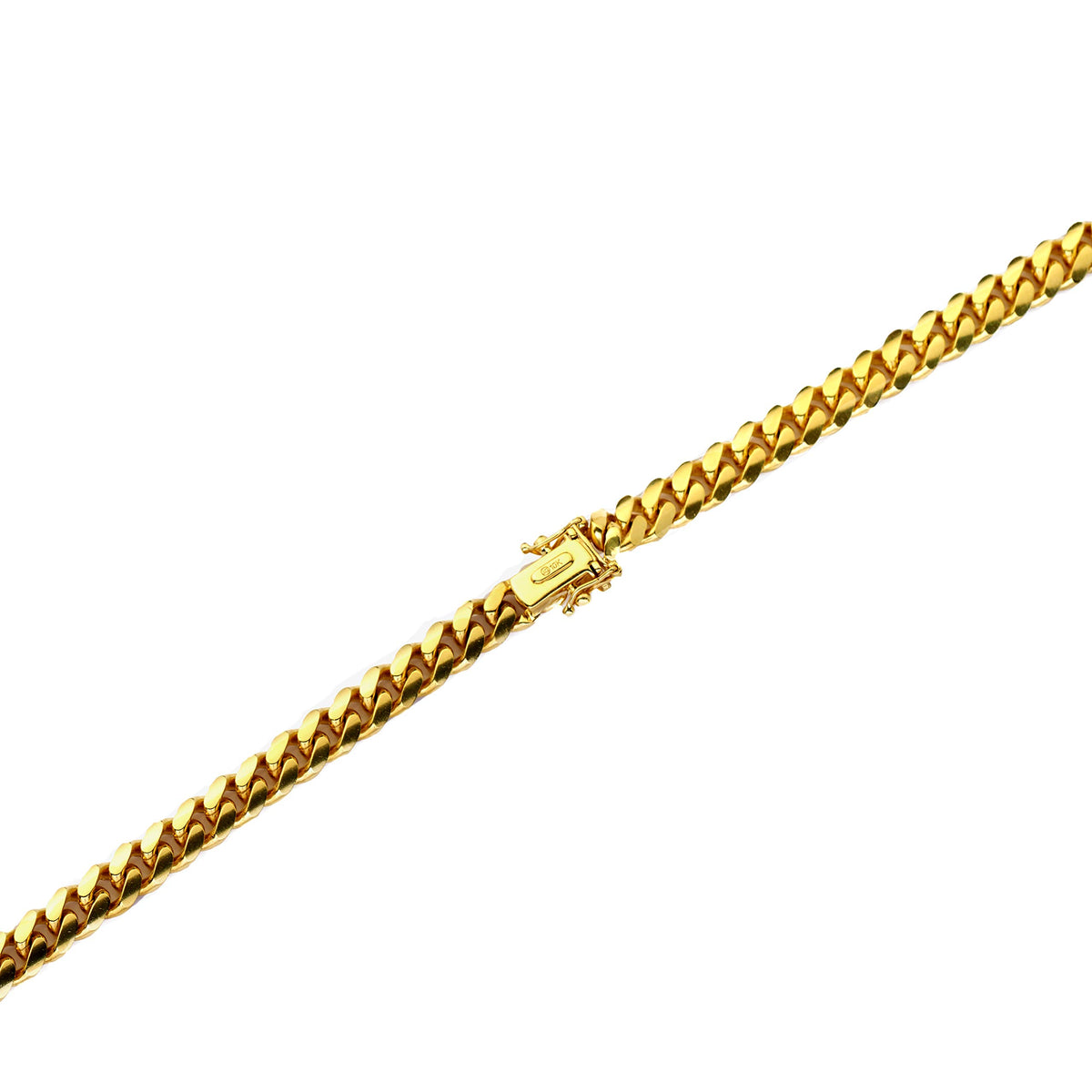 10K Yellow Gold 4mm Cuban Link Chain Necklace B2584