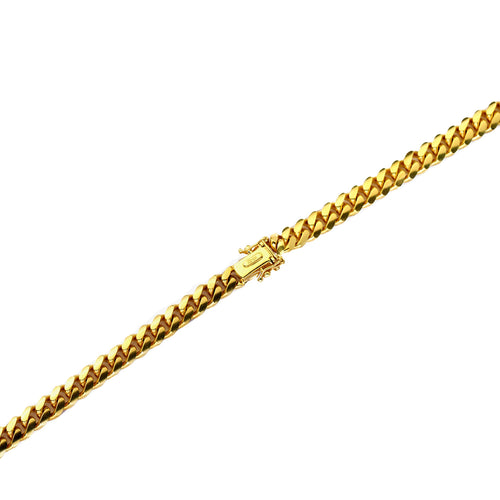 10K Yellow Gold 4mm Cuban Link Chain Necklace B2584