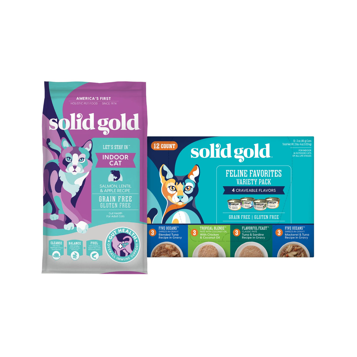 Salmon Dry Cat Food and Wet Cat Food Variety Pack J1755