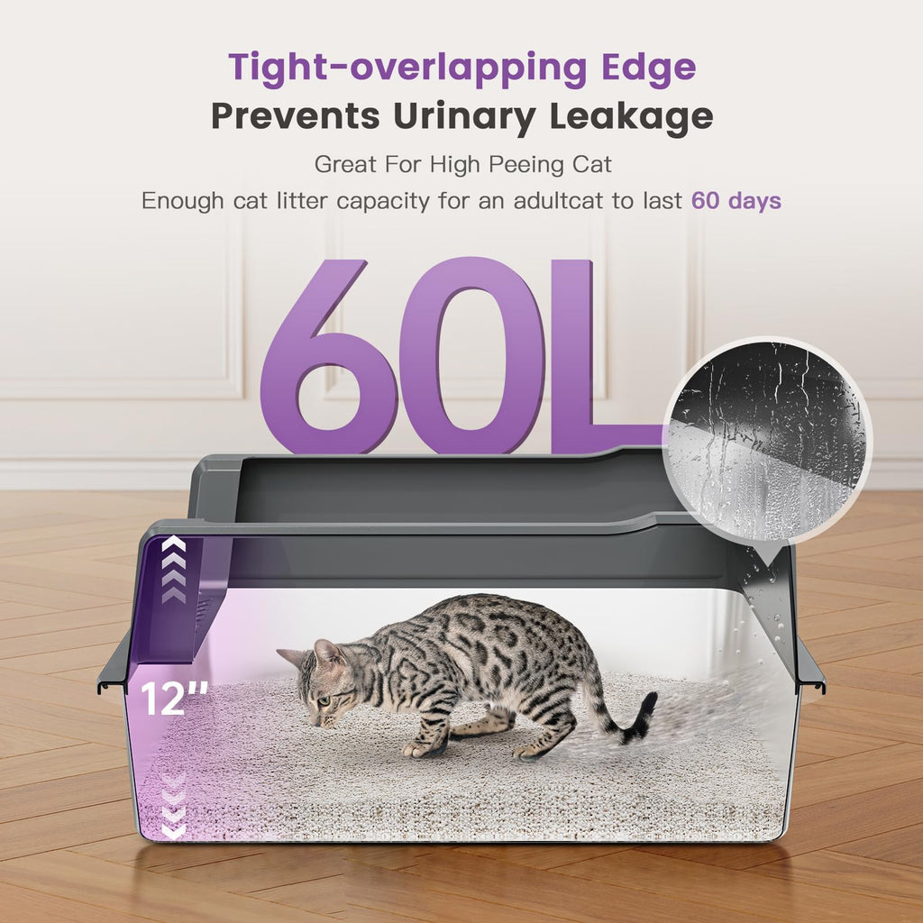 Stainless Steel Litter Box with Lid L342
