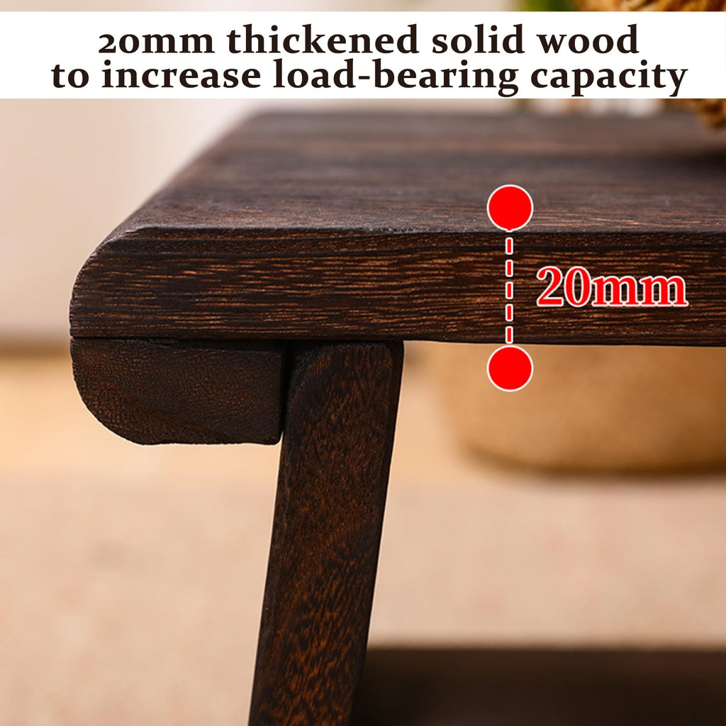 Mid-Century Foldable Coffee Table with Shelf 60x30x22cm M606794
