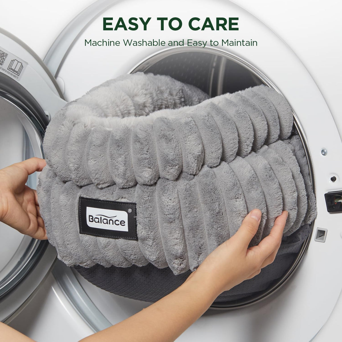 Washable Round Plush Cat Bed H102085