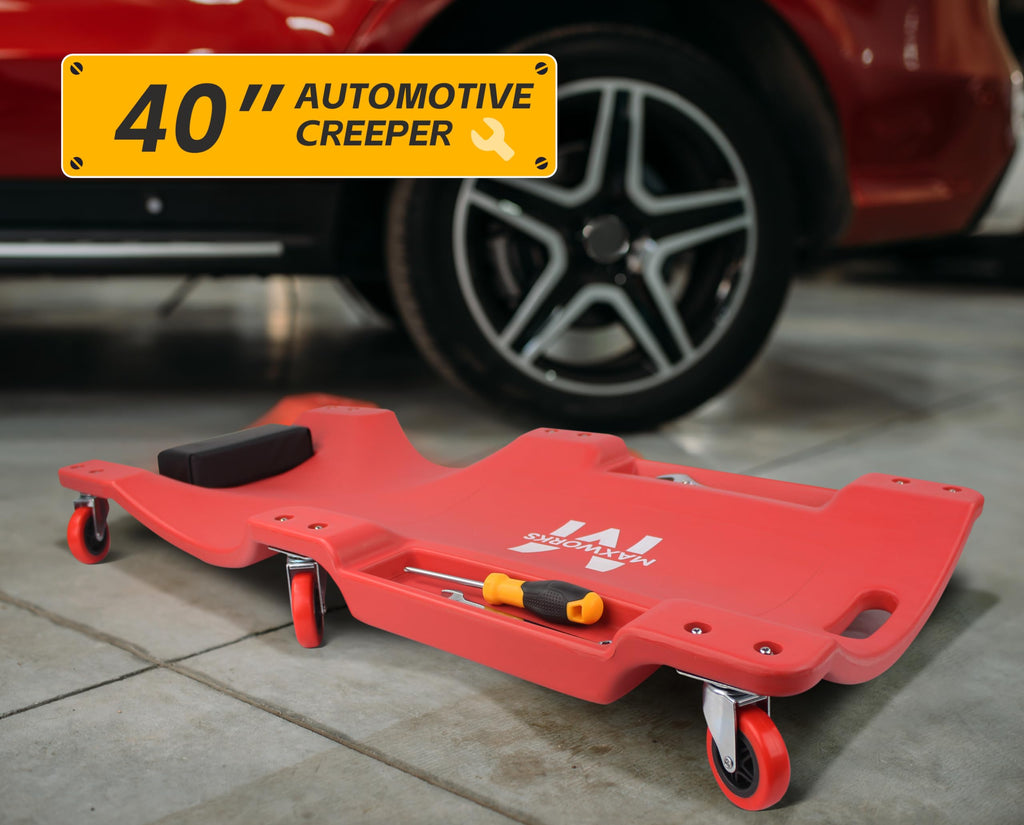 40 Inch Plastic Rolling Garage Creeper with Padded Headrest C1262