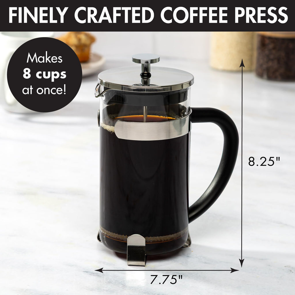 Borosilicate Glass French Press Coffee Maker 34-Ounces K374