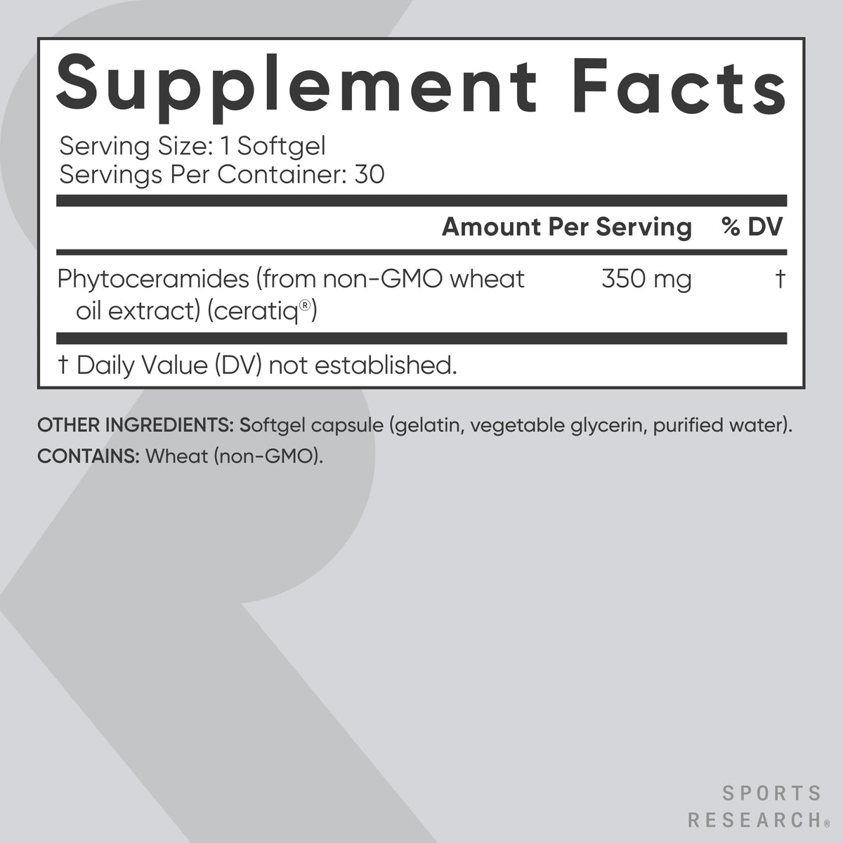 Phytoceramides 350mg 30 Softgels X90667