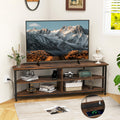 Corner TV Stand for TVs up to 65" with AC Outlets and Storage Shelves G29250