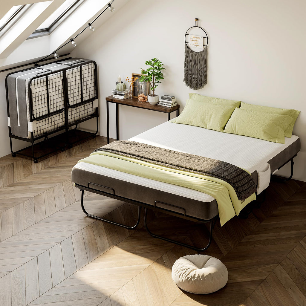 Full Size Folding Bed with Memory Foam Mattress U41469