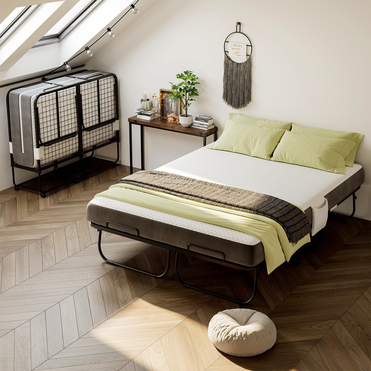 Full Size Folding Bed with Memory Foam Mattress U41469