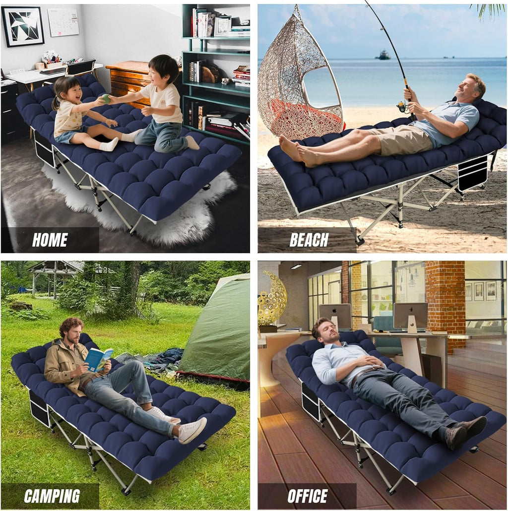 Folding Camping Cot Bed 32" Wide Oxford Y767249