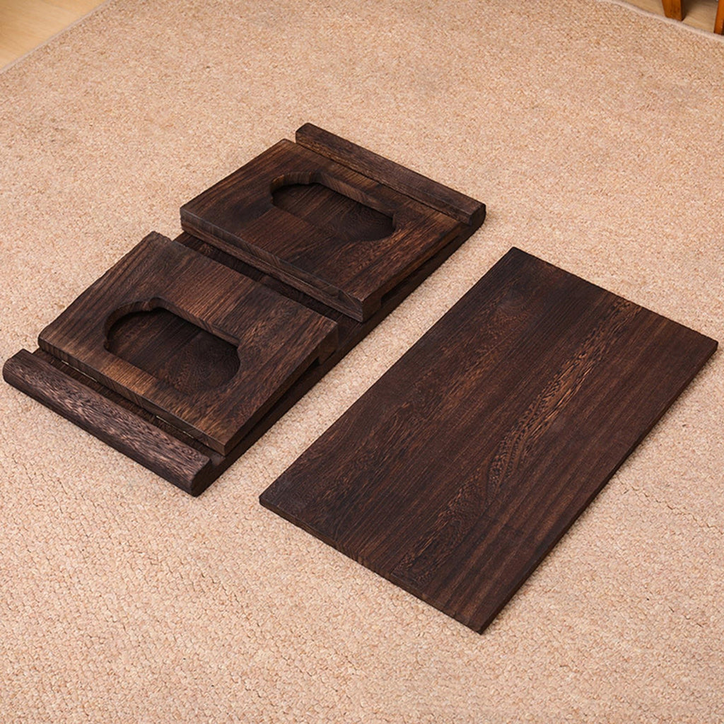 Mid-Century Foldable Coffee Table with Shelf 60x30x22cm M606794