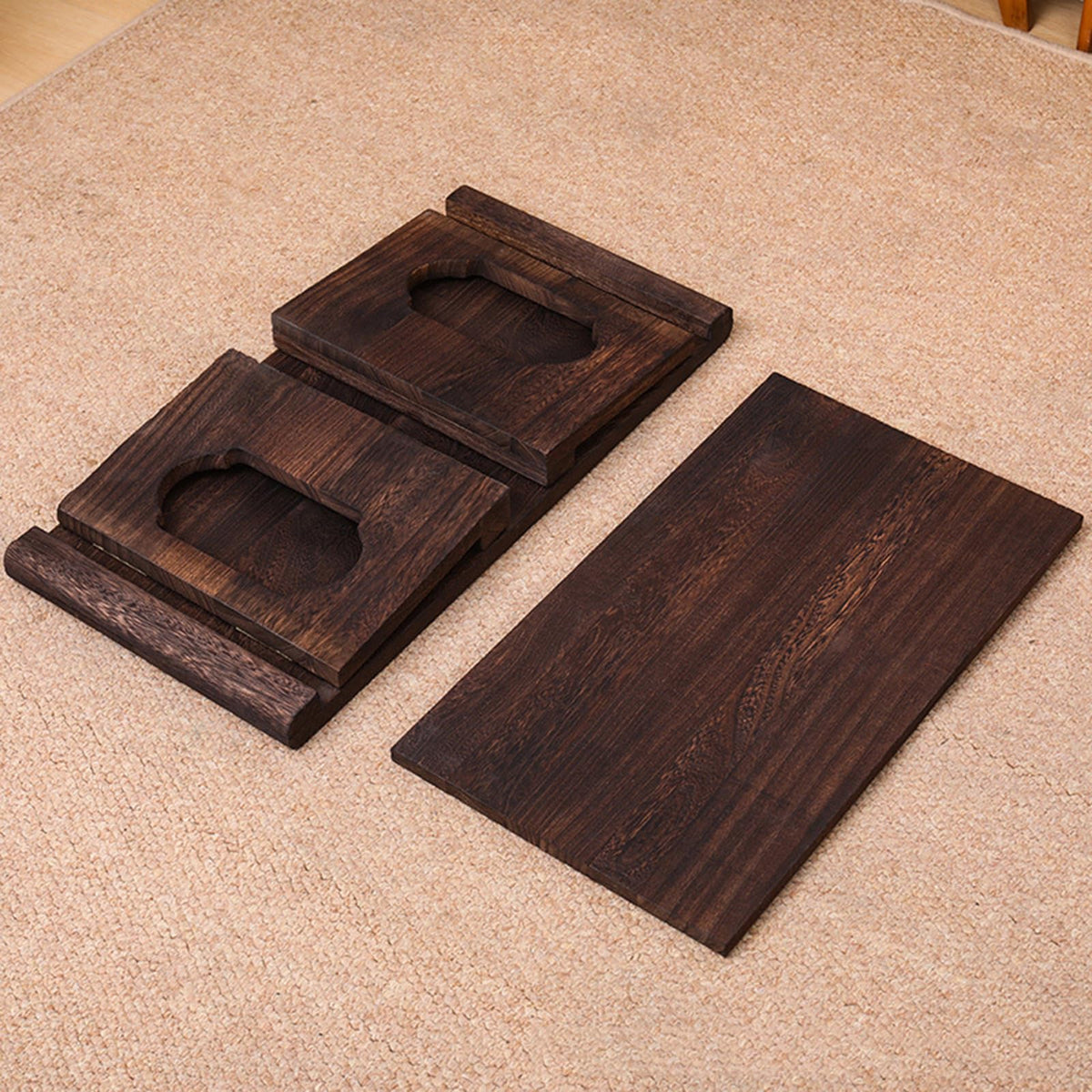 Mid-Century Foldable Coffee Table with Shelf 60x30x22cm M606794
