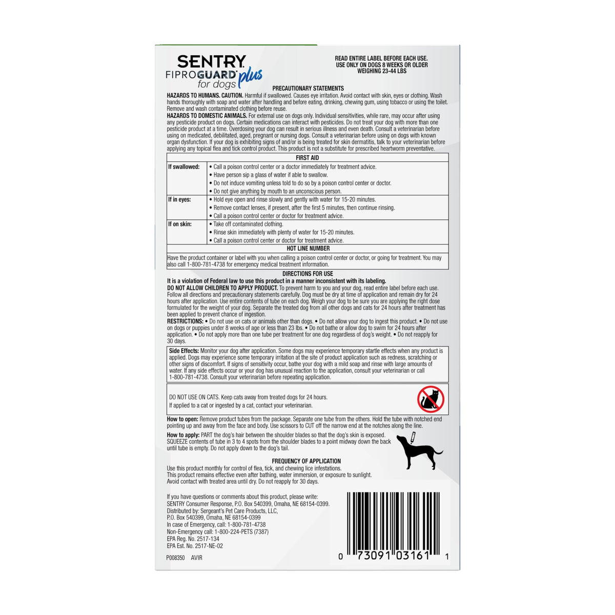 Flea and Tick Prevention for Dogs 23-44 Pounds 3 Month Supply Topical Flea Treatments Y441