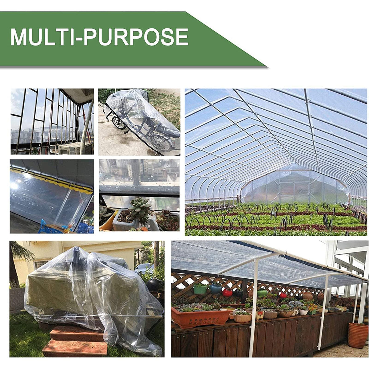 Heavy Duty Waterproof Clear 3x3ft Poly Tarp with Grommets A9397