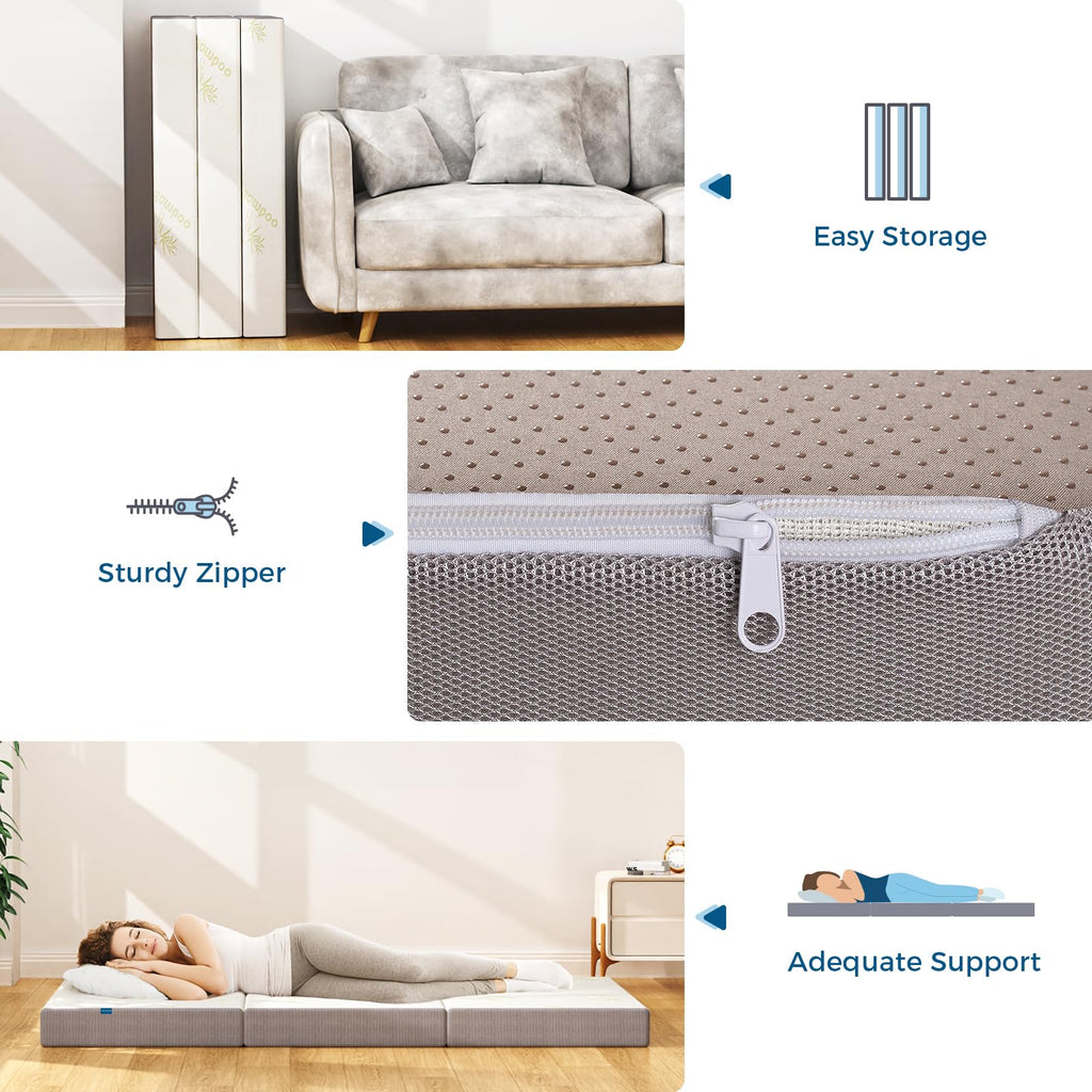 Twin 5 Inch Memory Foam Trifold Mattress M845370