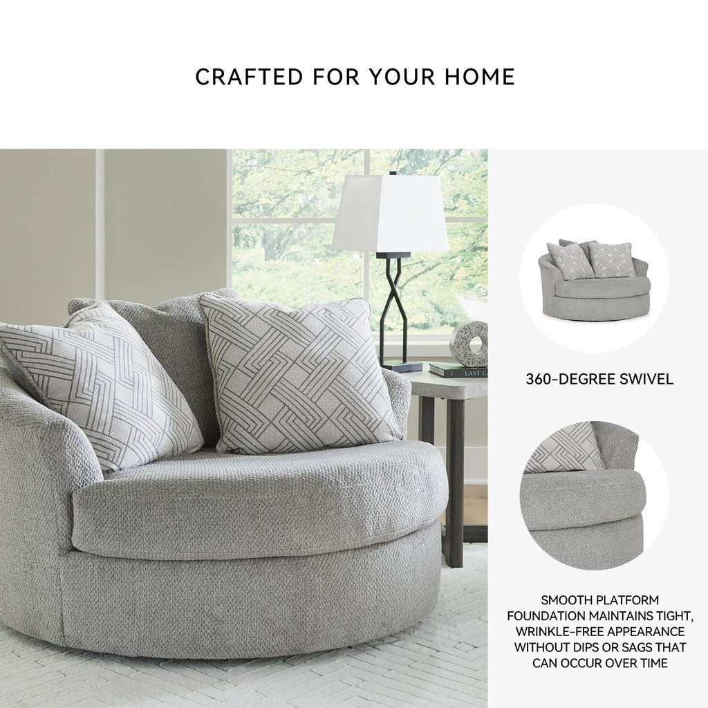 Round Velvet Oversized Swivel Accent Chair I483717
