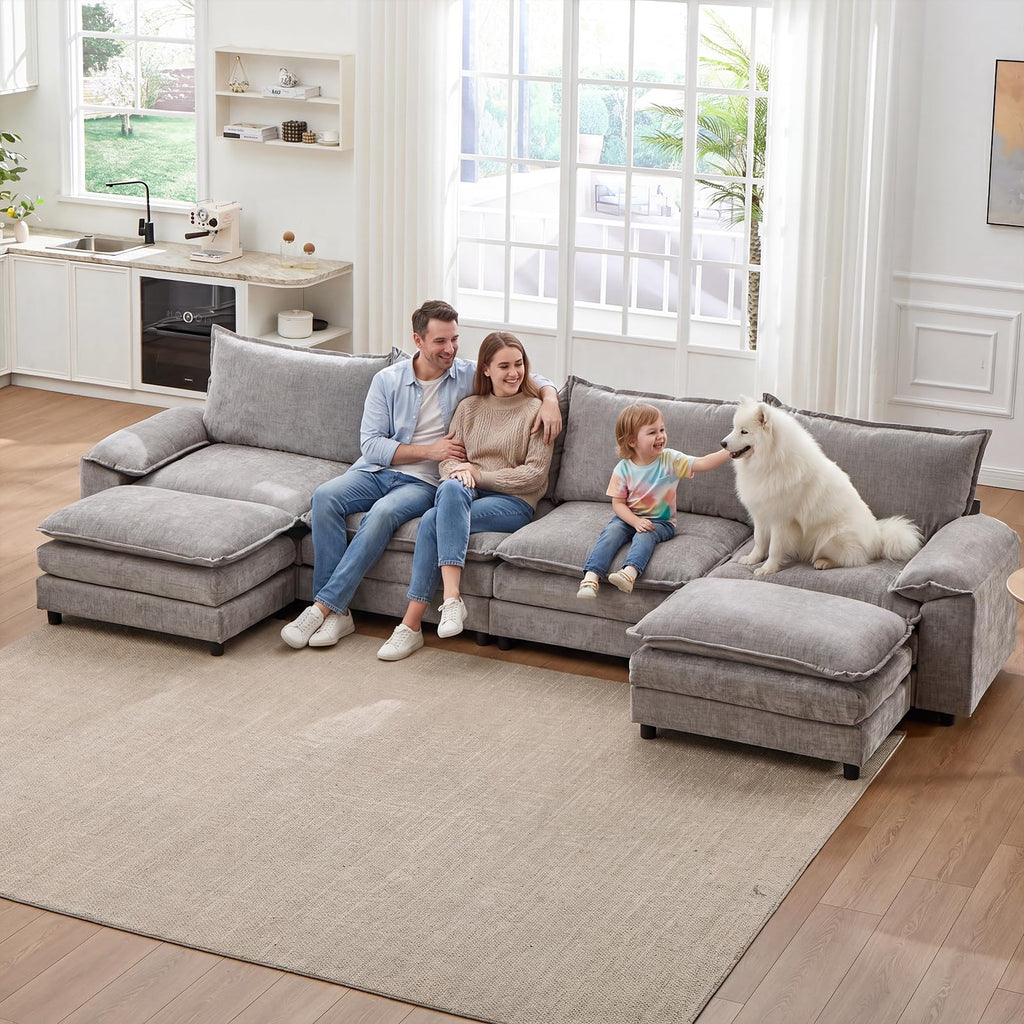 Light Gray Chenille 2 Seater Sofa with Pillows S67319